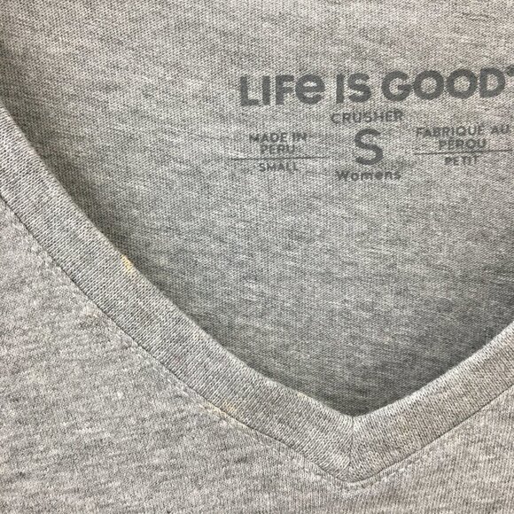 Life is Good Women's Short Sleeve Heather Gray Tee Size S EXCELLENT Condition - Picture 3 of 5
